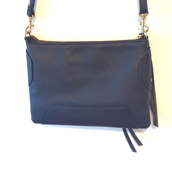Navy Blue Zippered Shoulder Purse - Picture 3 of 5
